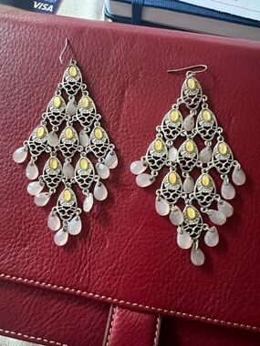 Vintage Cascade Chandelier 4.25” Dangle Teardrop Earrings